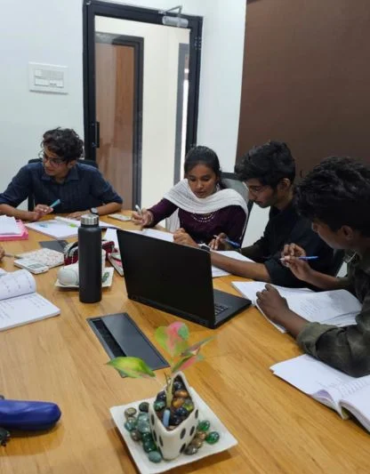 Innovel students working together in a classroom